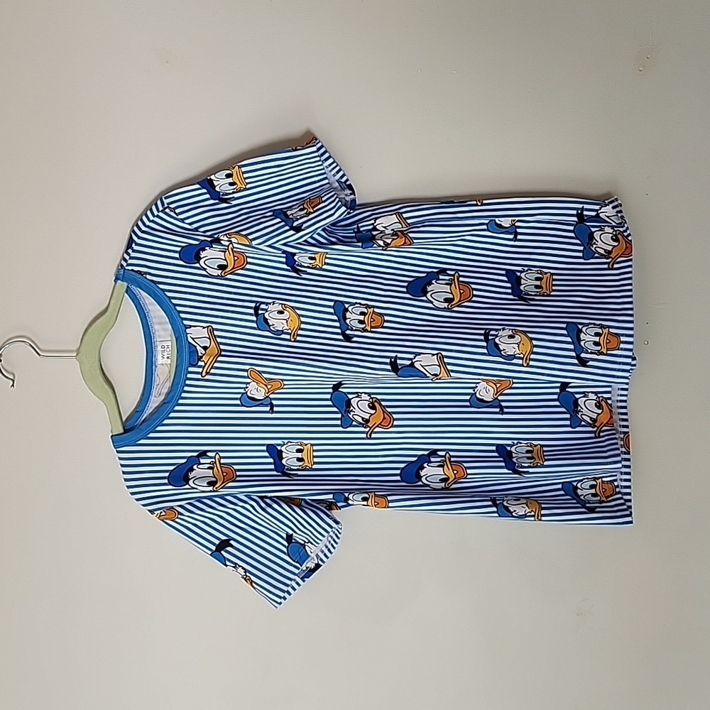 Wild Rich Kids Donald Duck Stripes T Shirt Size 12 EUC